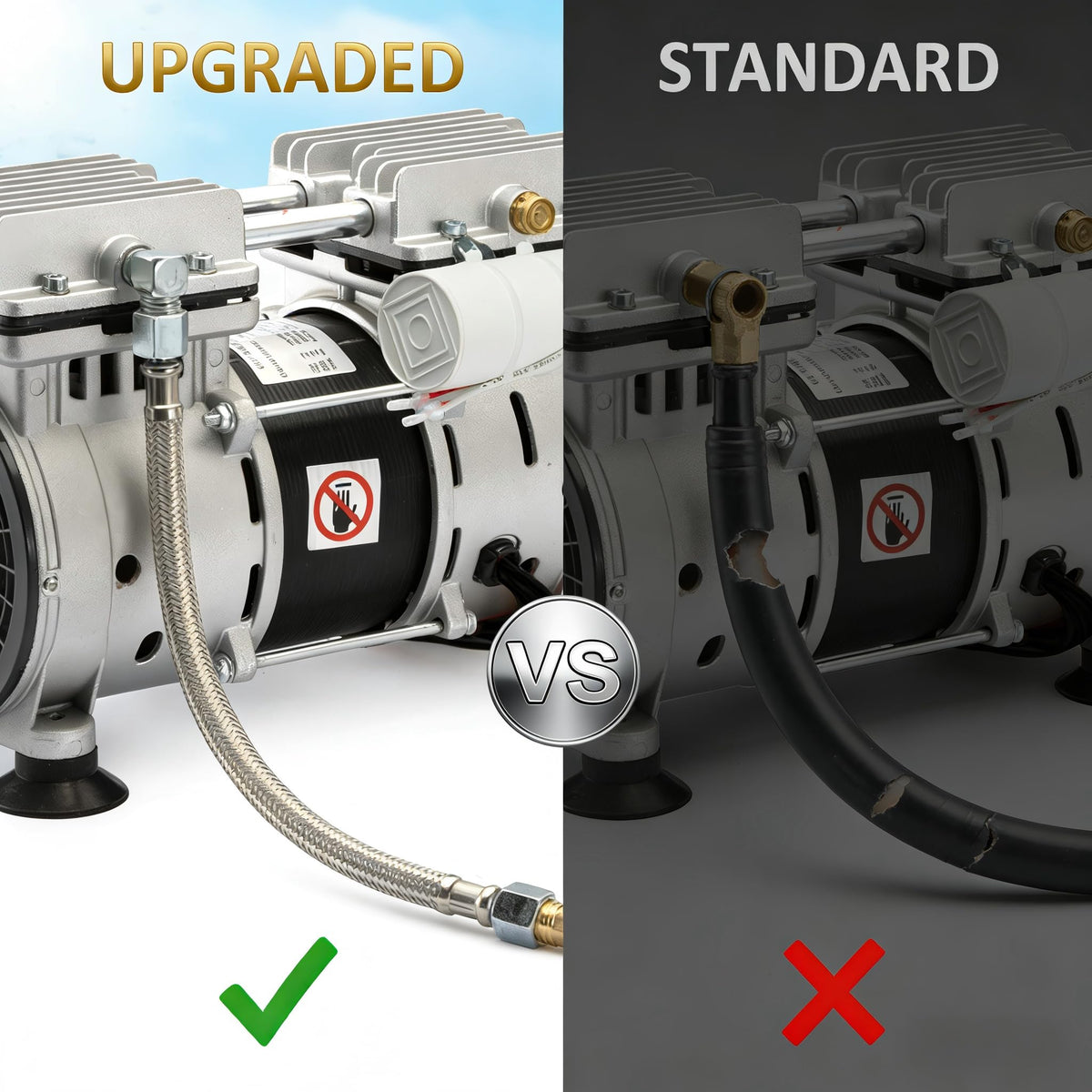 PATIOASIS stainless-steel braided hose resists bursting under pressure.