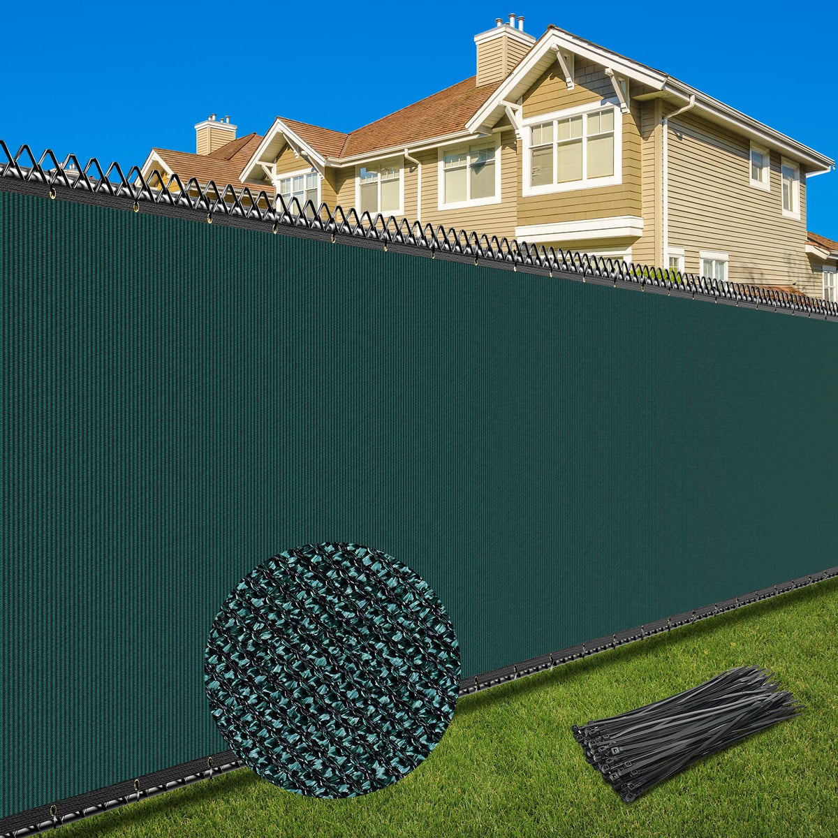 Patiobay privacy screen fence 4x25 dark green for reliable backyard privacy.
