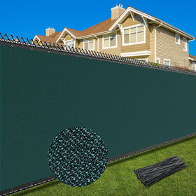 Patiobay privacy screen fence 4x25 dark green for reliable backyard privacy.