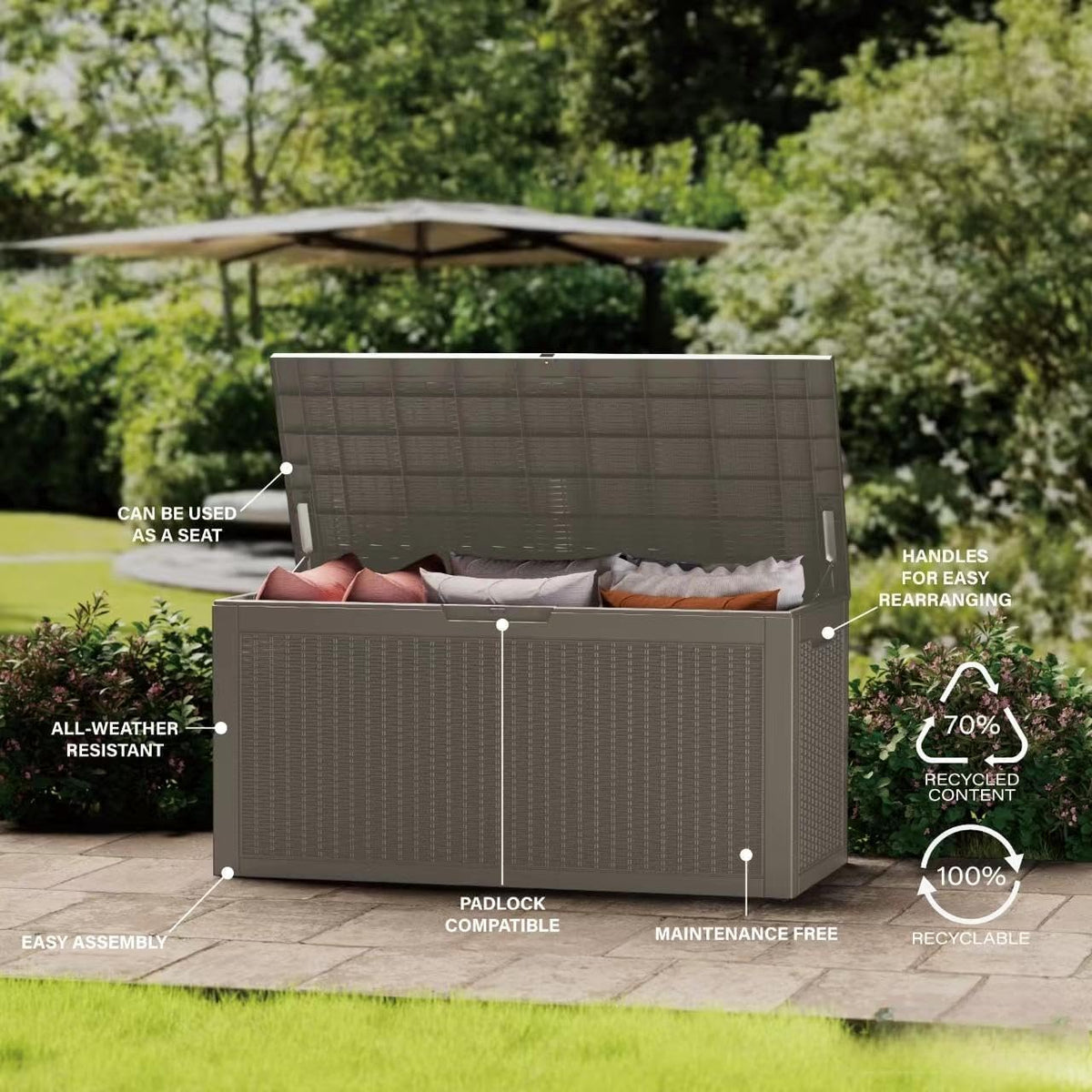PATIOEASY easy-assembly design lets a single person set up panels quickly.