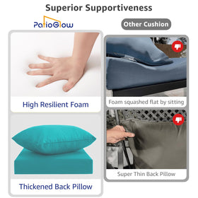 PatioGlow deep-seat foam delivers soft, lasting support.