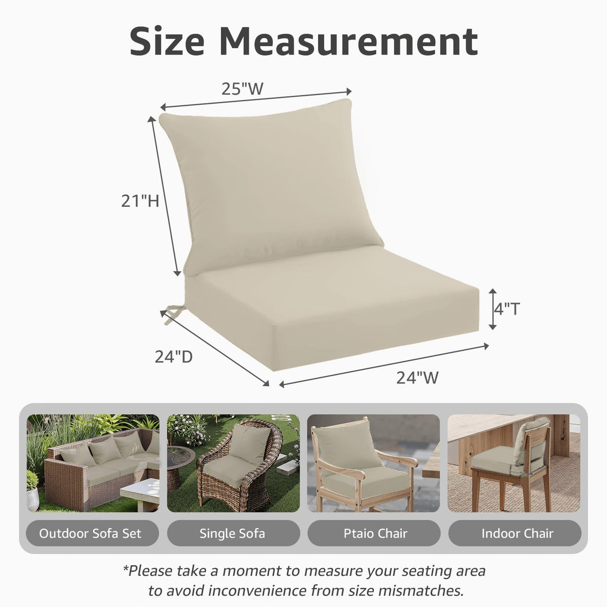 Patioglow double waterproof cushions keep foam dry during rain or spills