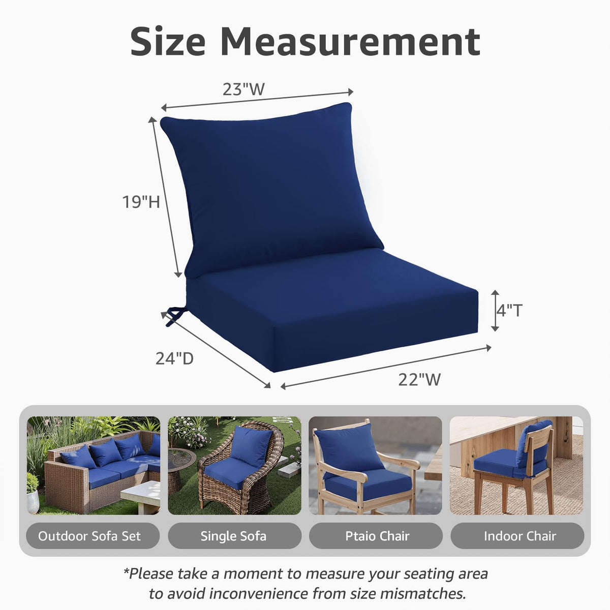 PatioGlow high-density foam supports back for comfortable seating.
