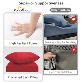 PatioGlow soft foam provides plush support and quick recovery.
