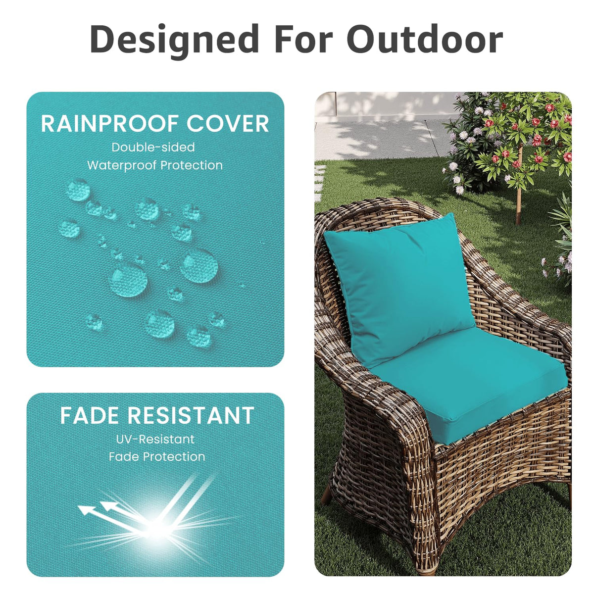 PatioGlow waterproof cover closeup highlighting rain protection.