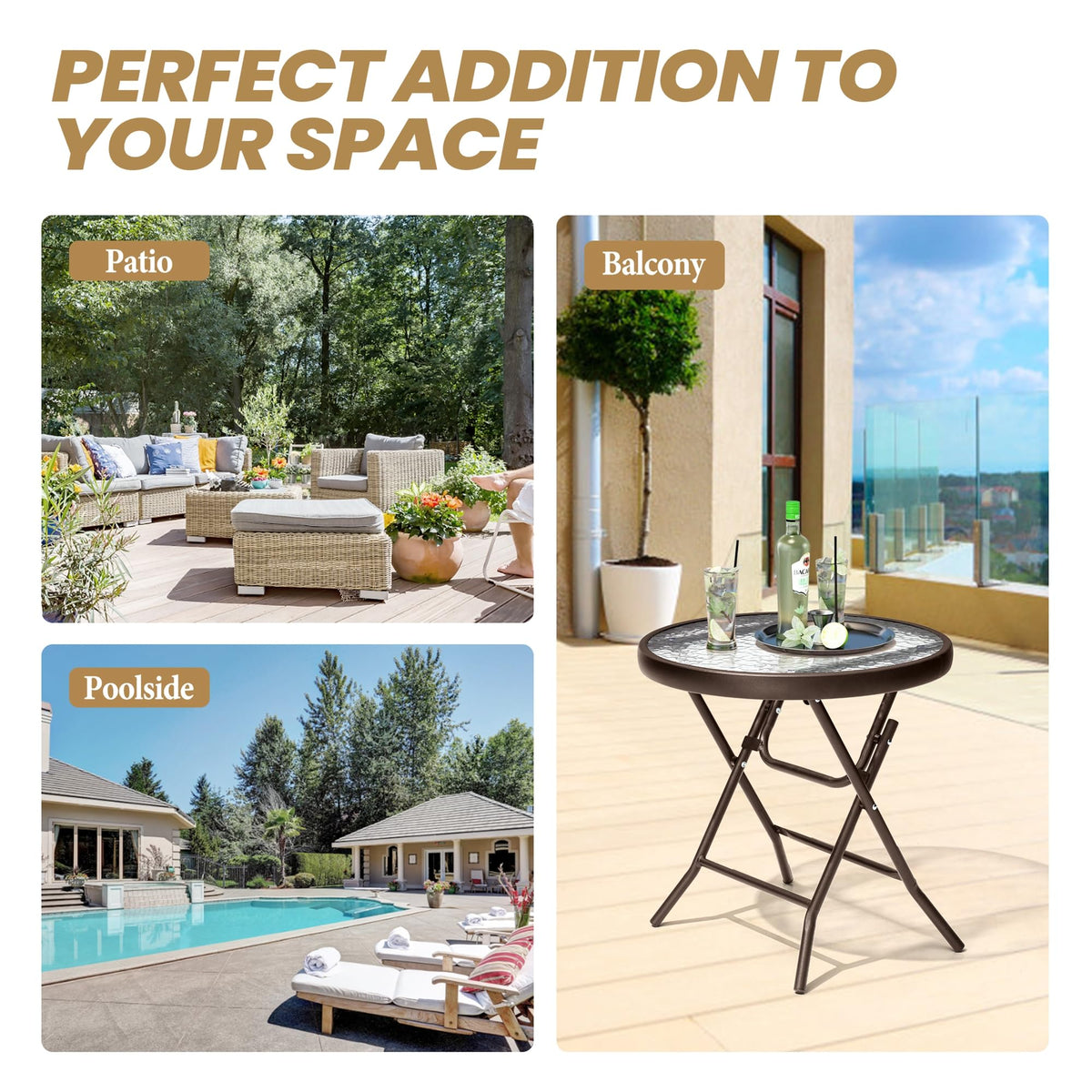 PATIOHIT no-assembly design allows instant setup on balcony or deck.