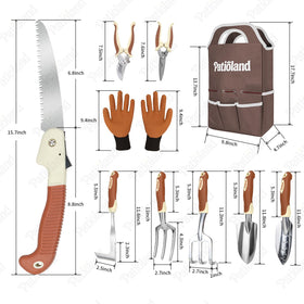 Patioland 10-piece garden tool set with straight shear for clean cuts and easy trimming