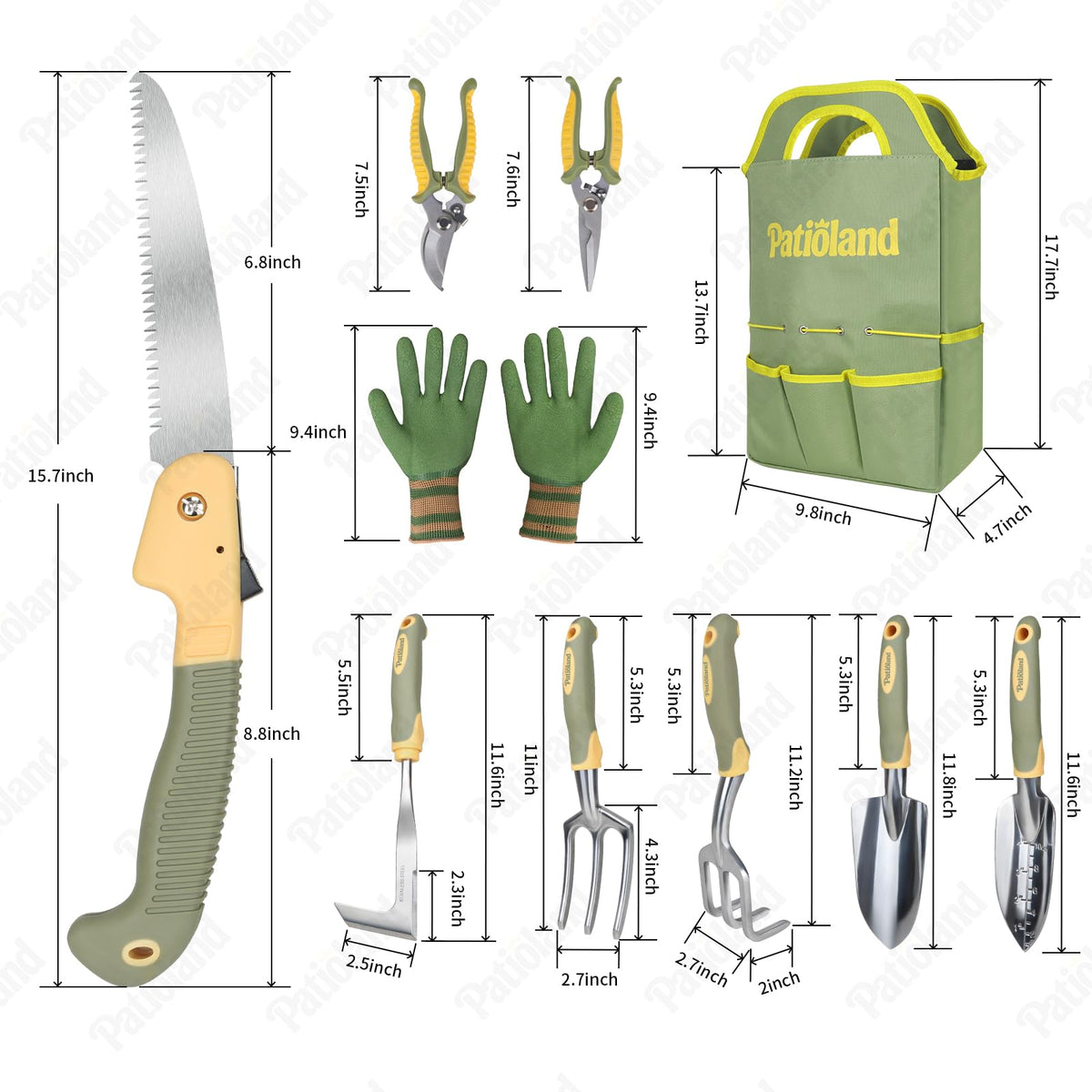 Patioland curved pruning shear in action for precise trimming.