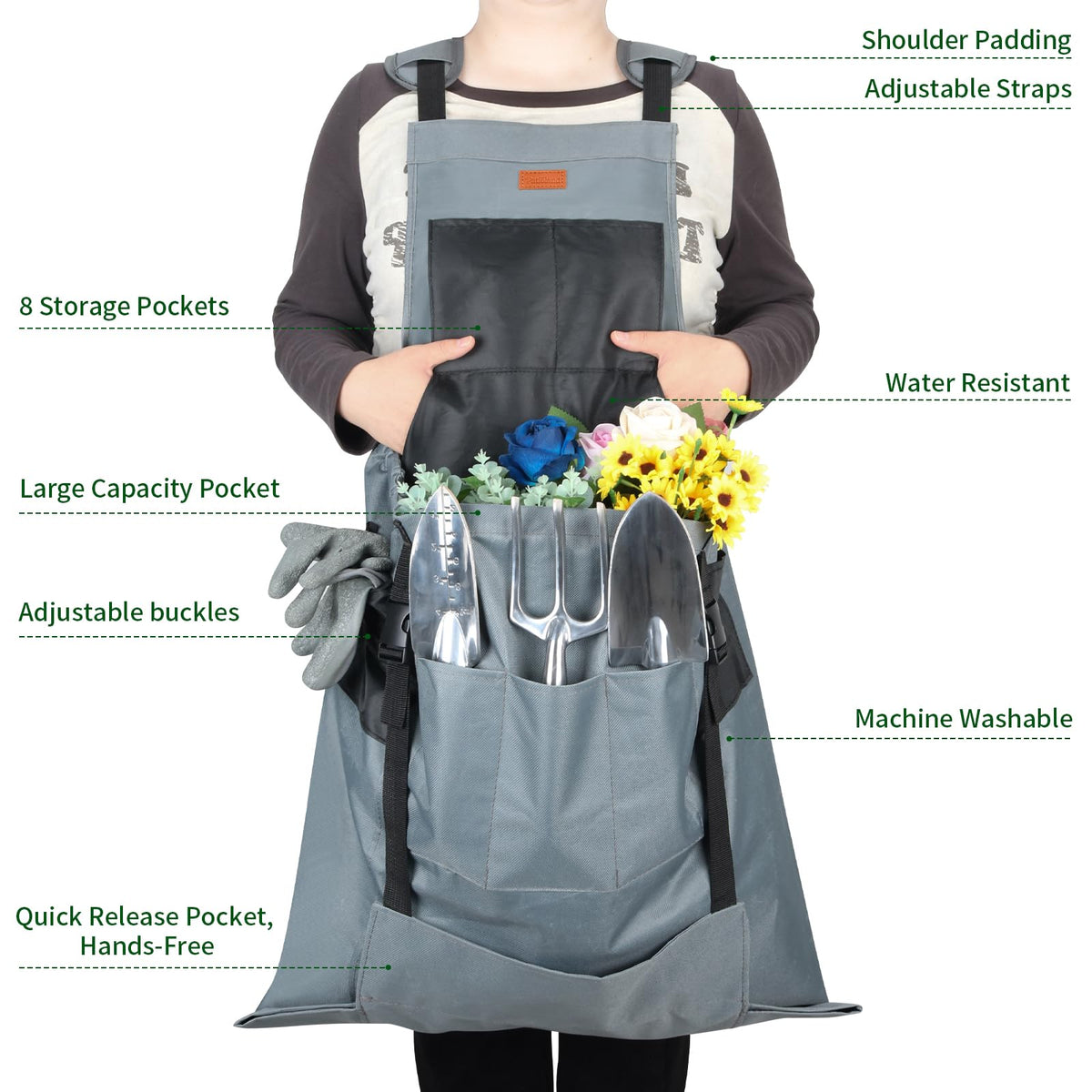 Patioland two side pockets store phones and keys securely