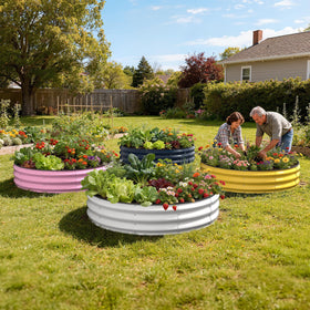 Pattiumo durable metal planter for flowers, vegetables, and fruit outdoors.
