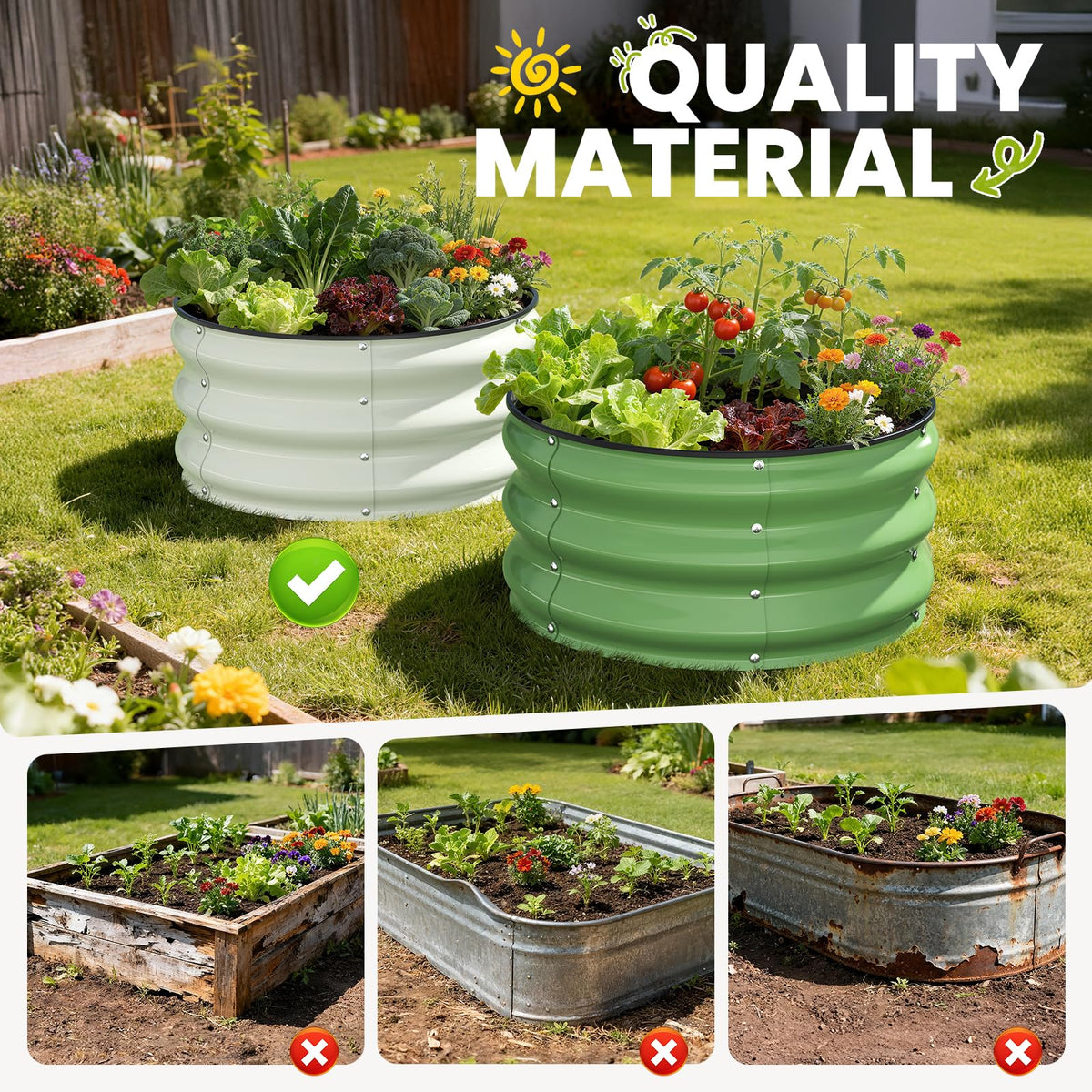 Pattiumo galvanized steel bed kit for easy outdoor assembly and durability.