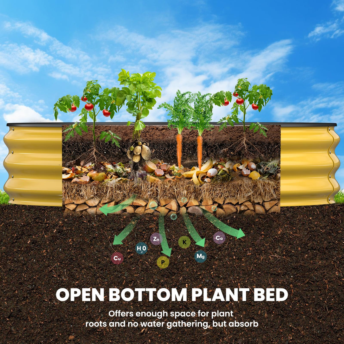 Pattiumo open-bottom design promoting drainage and soil access.