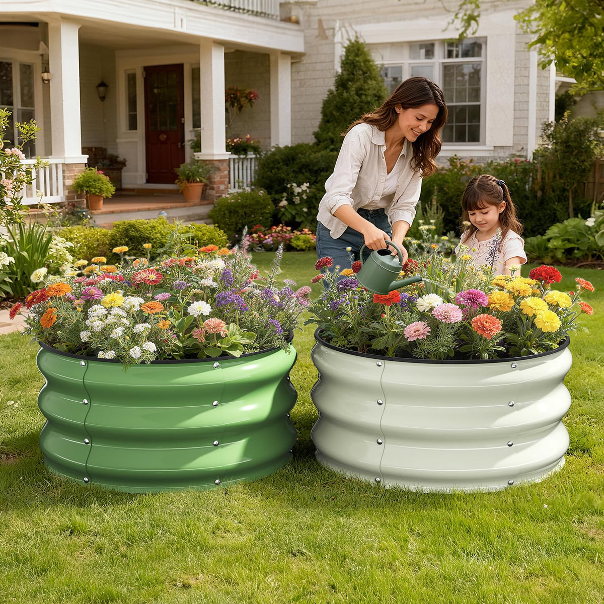 Pattiumo round raised bed offers flexible layouts for vegetables, herbs, and flowers.