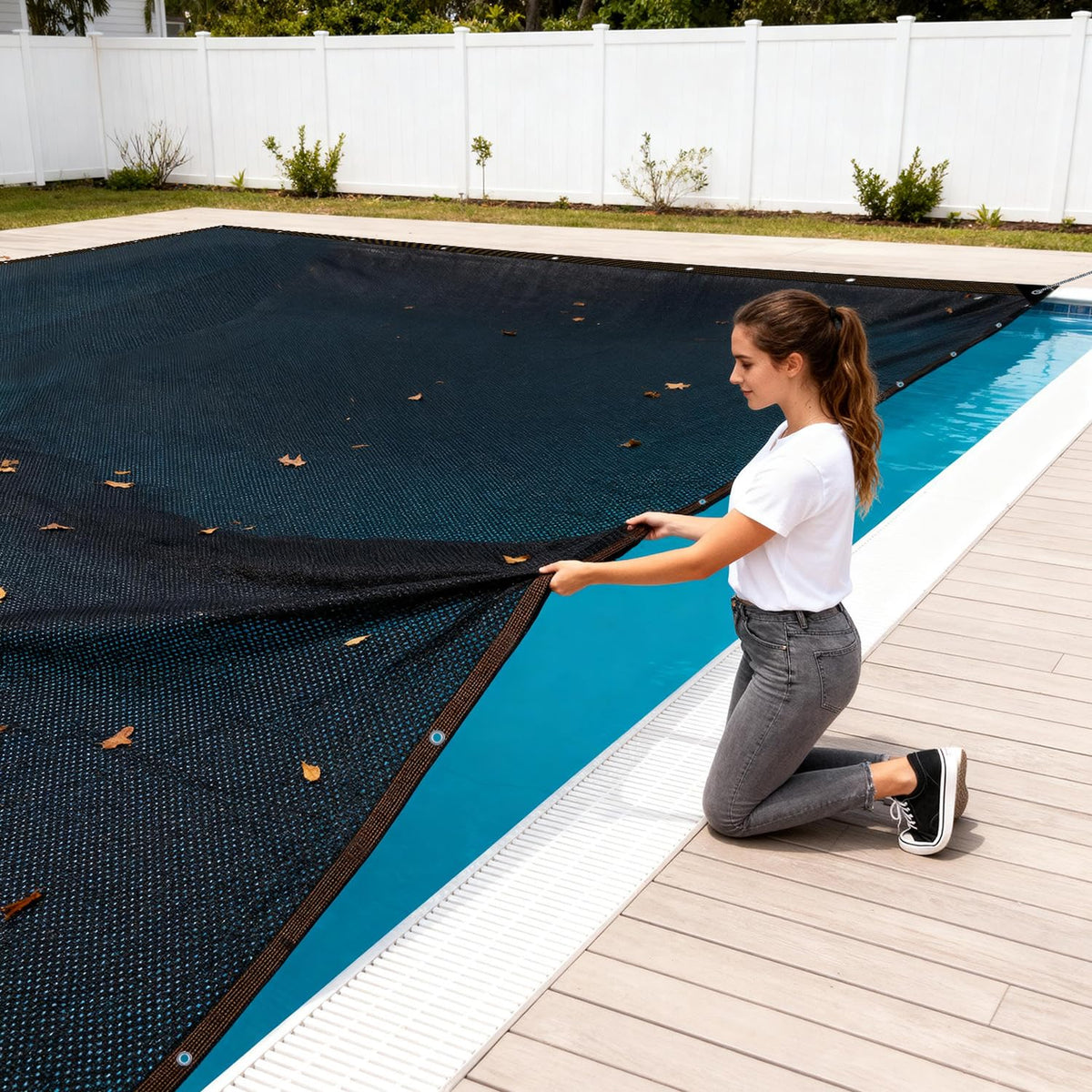 PATYDEST pool shade in summer protects water from direct sun.
