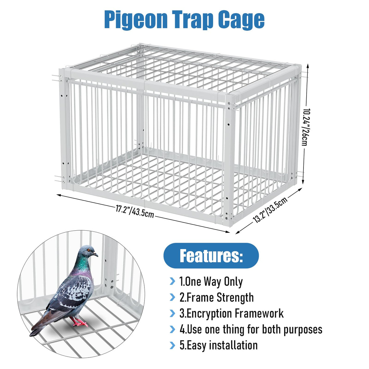 PAUQRWIE bird trap in iron material for durable construction