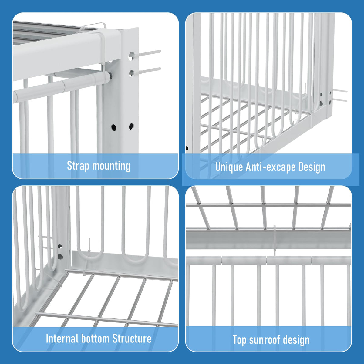 PAUQRWIE removable bars enable flexible cage configurations