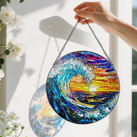 Pauwadu Diamond Glass Window Hanging showcases intricate pattern details.
