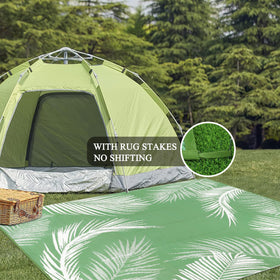 Pauwer portable camping rug with carrying bag for travel