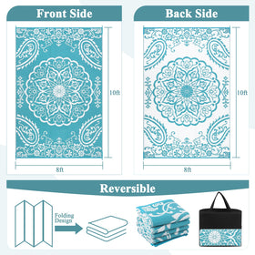Pauwer rug features durable waterproof material for easy outdoor cleaning.