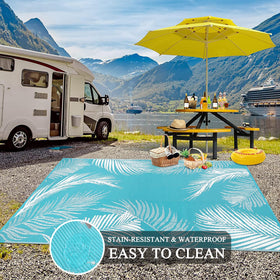Pauwer patio rug ideal for deck or porch with soft texture and stain resistance.