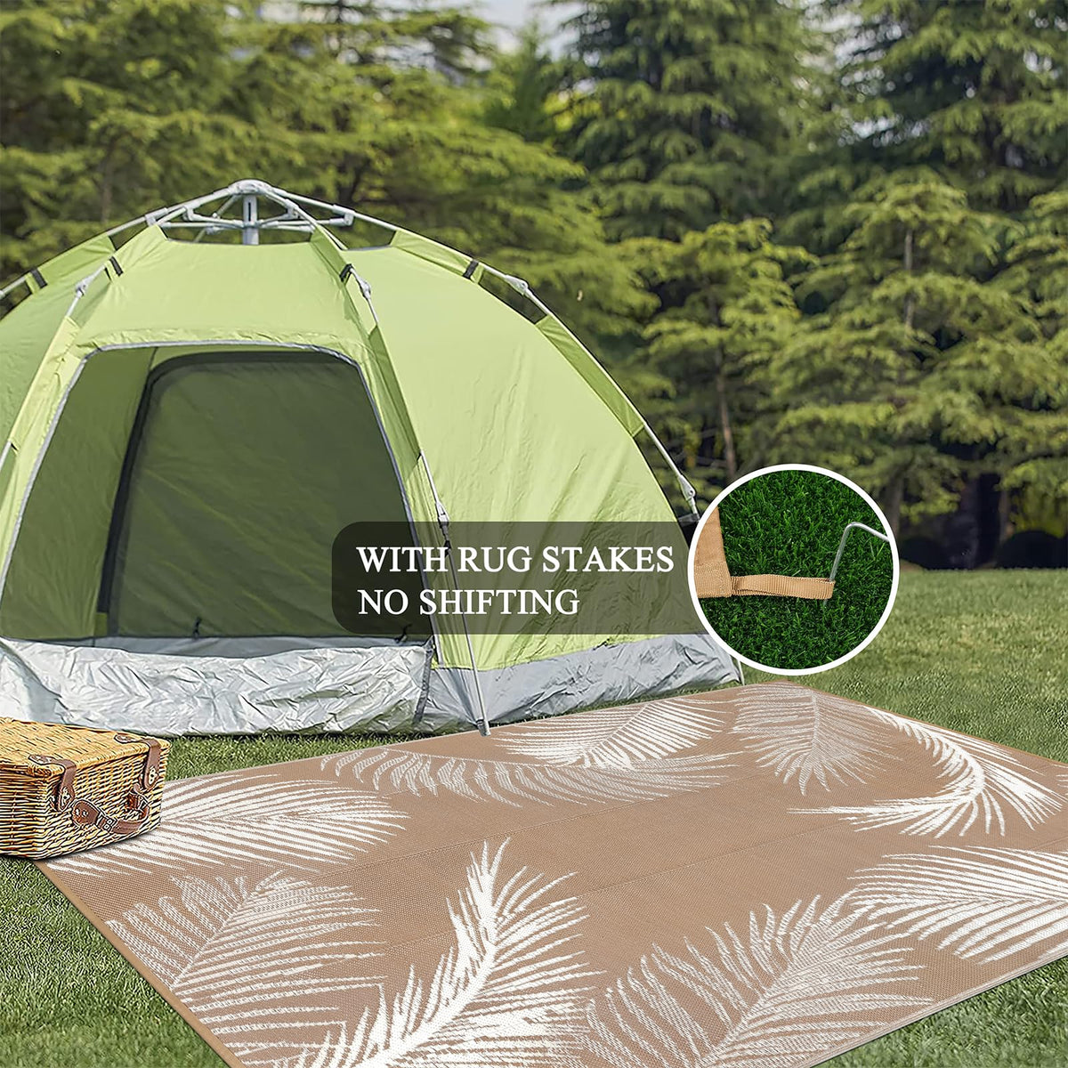 Pauwer patio decor setup on porch featuring durable, soft outdoor rug.