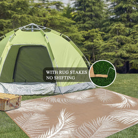 Pauwer patio decor setup on porch featuring durable, soft outdoor rug.