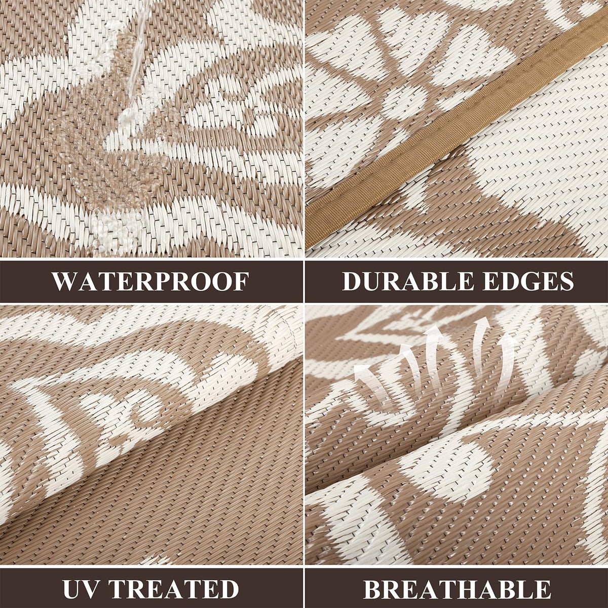 Pauwer rug made of durable polypropylene for waterproof, fade-resistant use