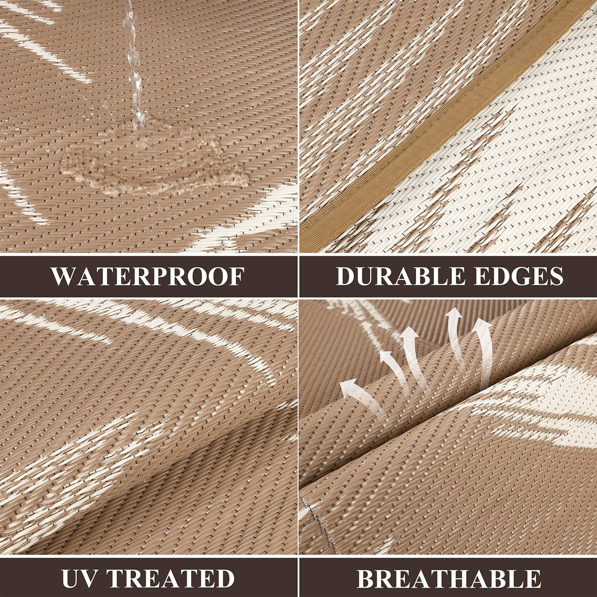 Pauwer reversible design closeup shows dual leaf patterns for fresh outdoor style.