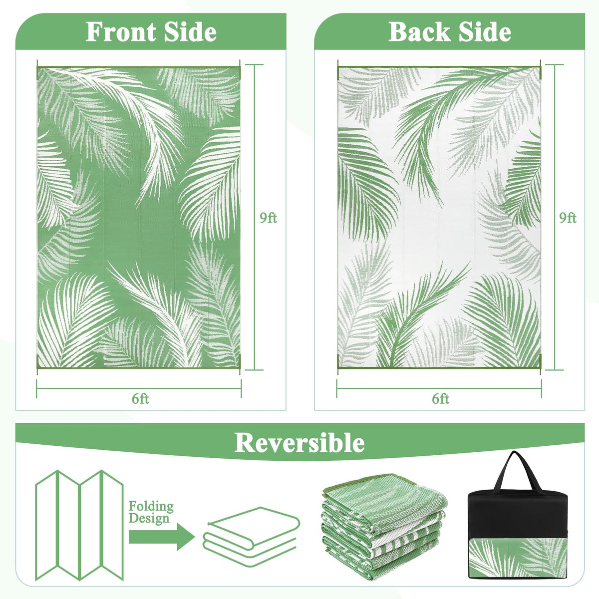 Pauwer reversible leaf-pattern rug ready for deck refresh