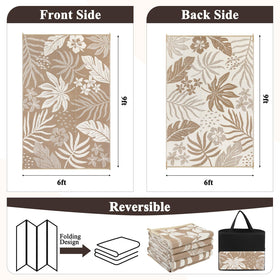Pauwer reversible floral pattern outdoor rug for two looks on balcony
