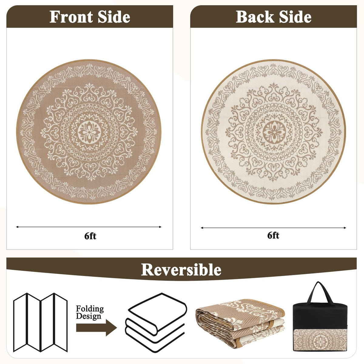 Pauwer reversible floral-pattern rug shows two sides for quick space refresh