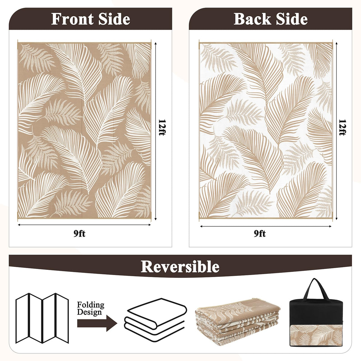 Pauwer RV mat packed in carrying bag for easy camping setup.