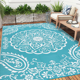 Pauwer versatile outdoor rug suitable for patio, deck, or camping.