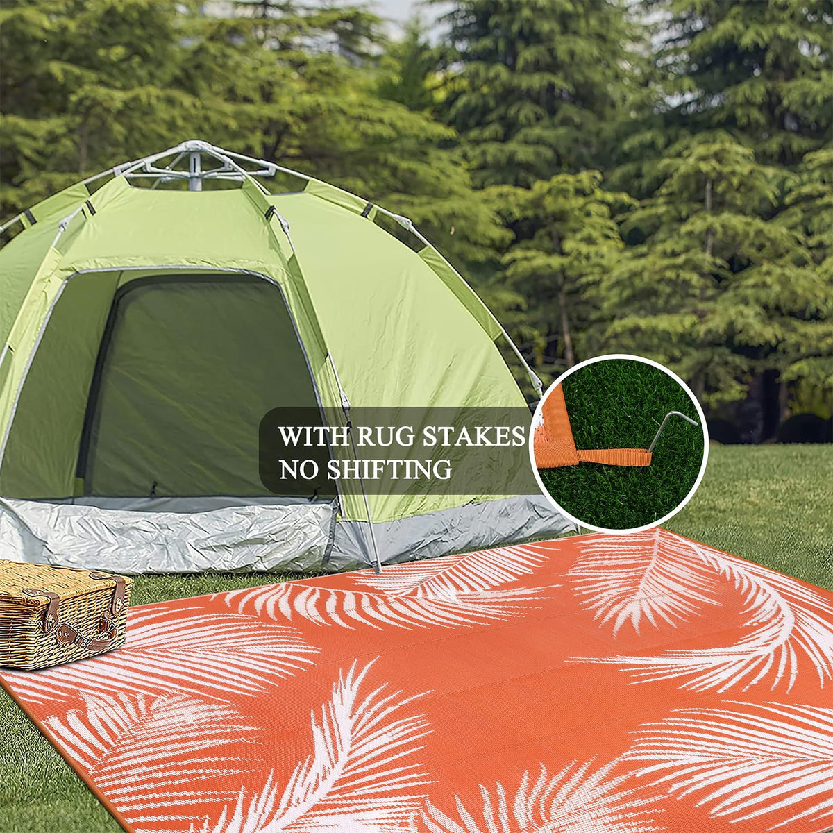 Pauwer versatile patio rug for deck, porch, or RV yard.