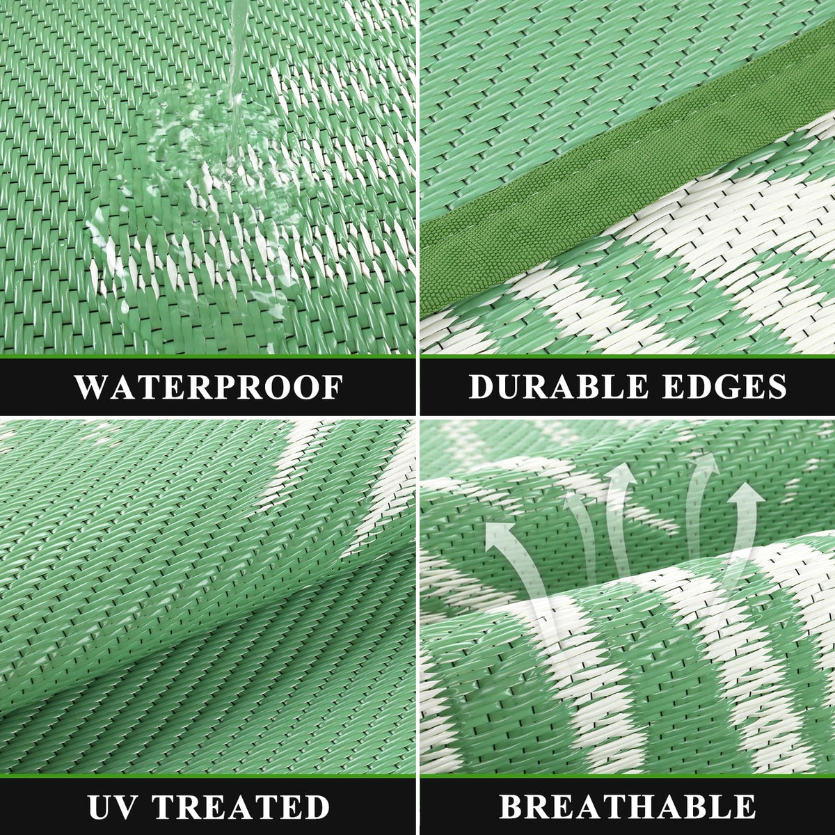 Pauwer waterproof RV mat laid out for camping setup