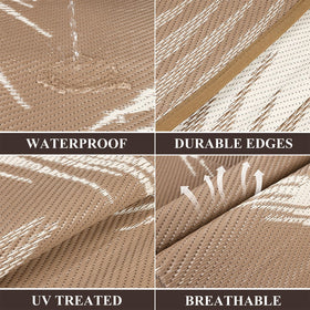 Pauwer waterproof RV mat ideal for camping and picnics, quick cleanup