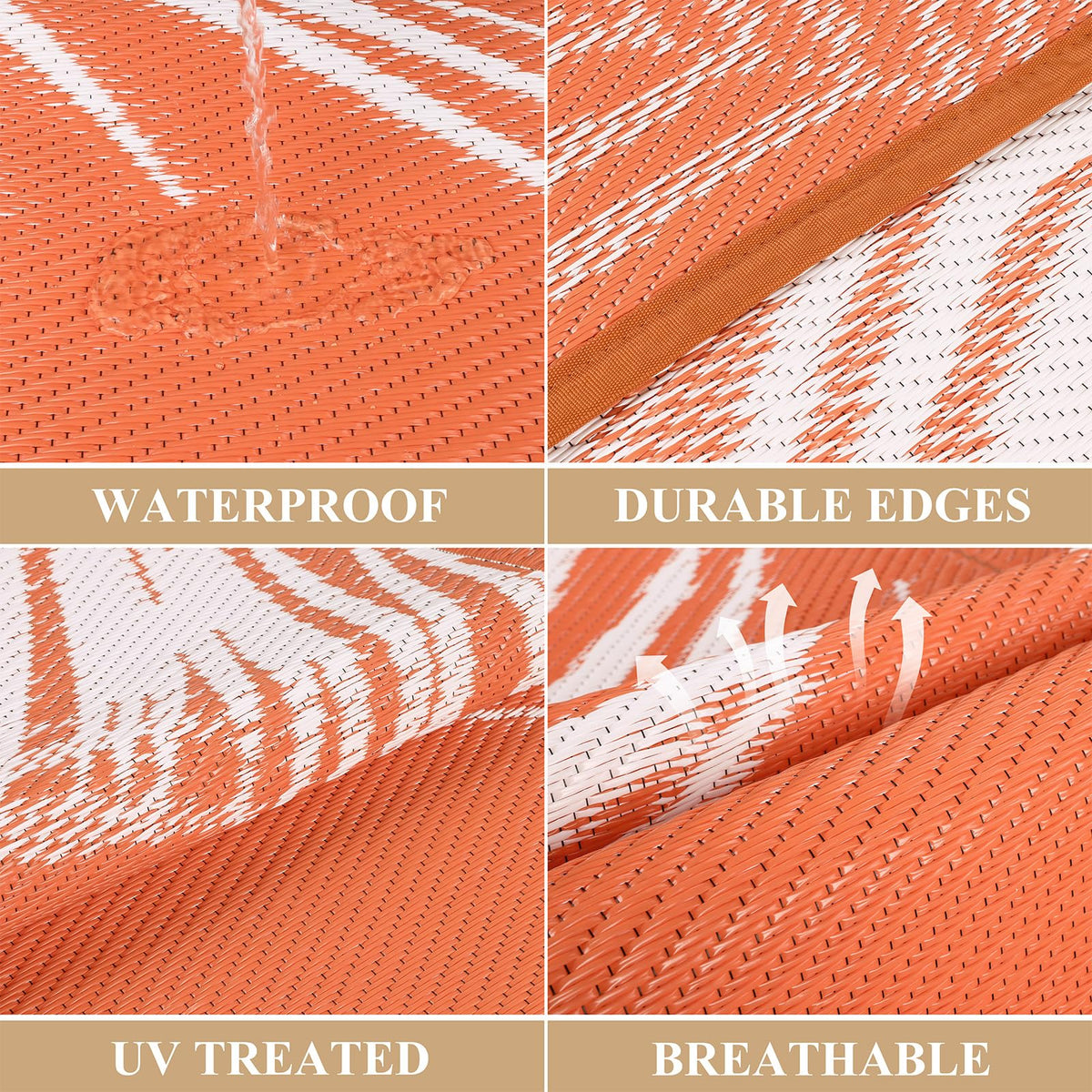 Pauwer waterproof RV mat; lightweight and portable for camping trips.