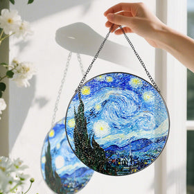 Pauyadu eight-inch stained-glass suncatcher highlights vivid color patterns