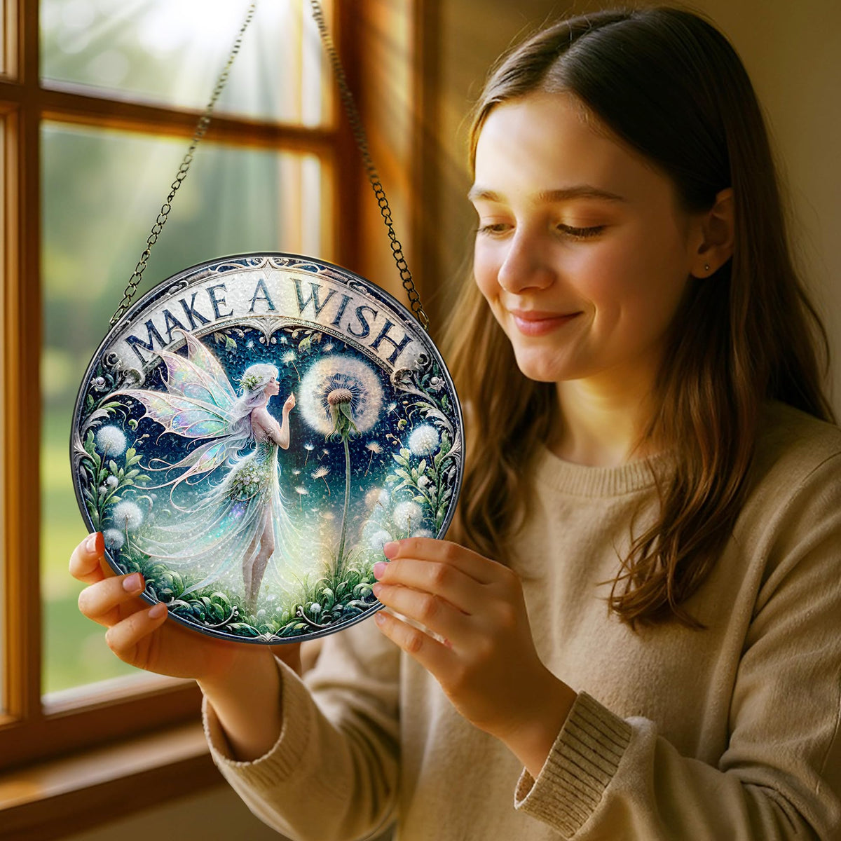 Pauyadu fairy window hanging adds colorful decor to any room.