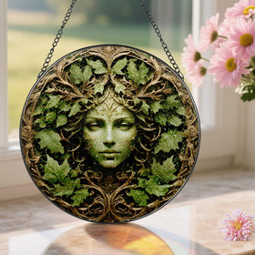 Pauyadu garden lover gift stained glass for indoor or outdoor display.