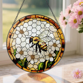 Pauyadu metal frame and chain enabling easy hanging of suncatcher