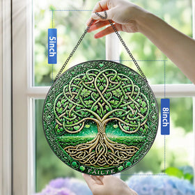 Pauyadu 8-inch suncatcher with diamond glass and metal frame