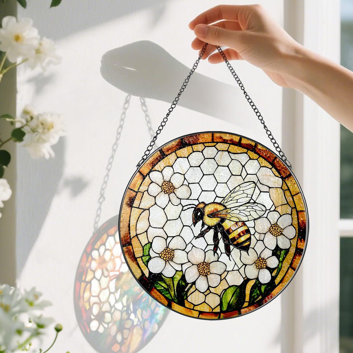 Pauyadu stained glass suncatcher with UV print showcases three-dimensional clarity