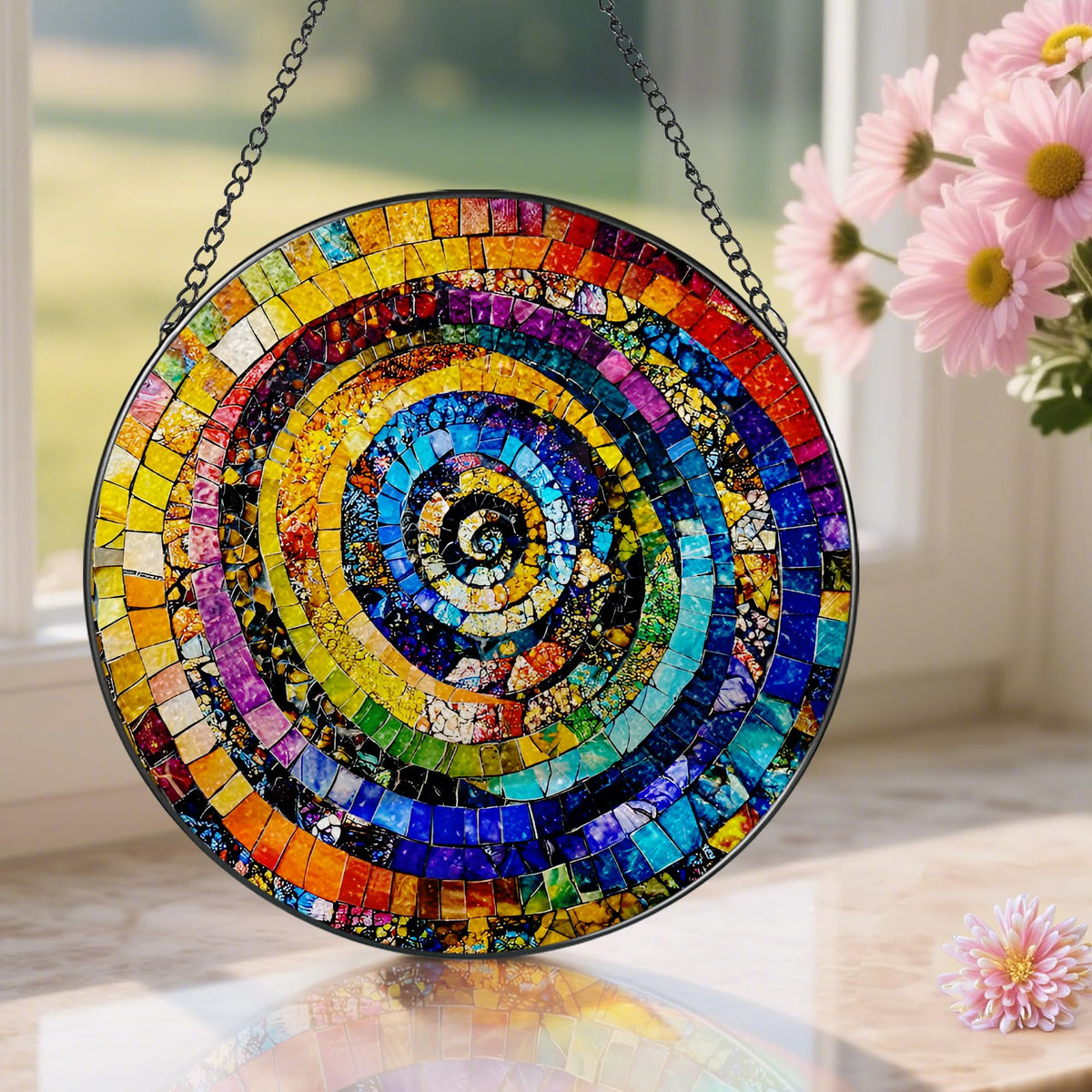 Pauyadu windows porch decor brightens entryways with colorful light reflections.