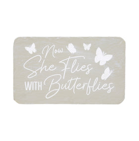 Pavilion Butterflies 7in garden stone with durable outdoor-ready design.