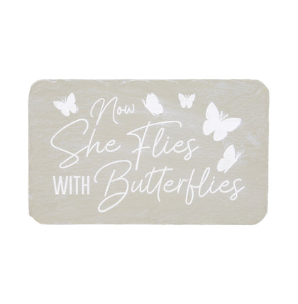 Pavilion Butterflies 7in garden stone with durable outdoor-ready design.