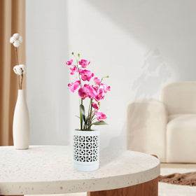 Pavtner hand glazed orchid pot with holes for elegant display