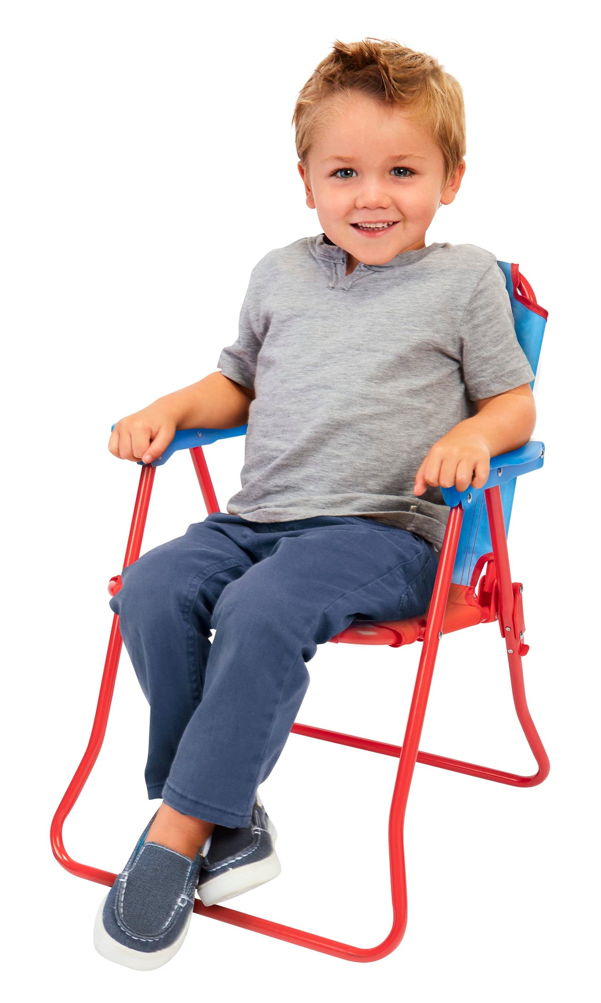 Paw Patrol chair folded for easy storage, ready for quick outdoor setup.