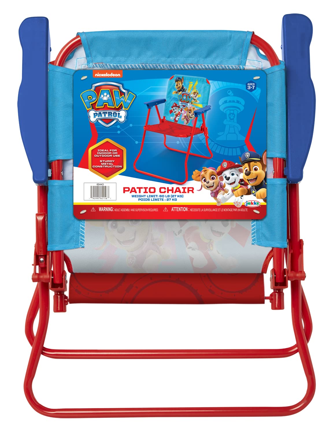 Paw Patrol kids folding chair with safety lock, secure during use.