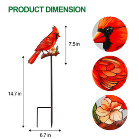 Pawatee weather-resistant cardinal stake for year-round garden display.